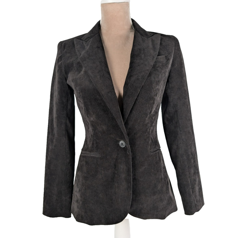 Norma Kamali Corduroy Riding Jacket Blazer Sz 4 Equestrian Quiet Luxury